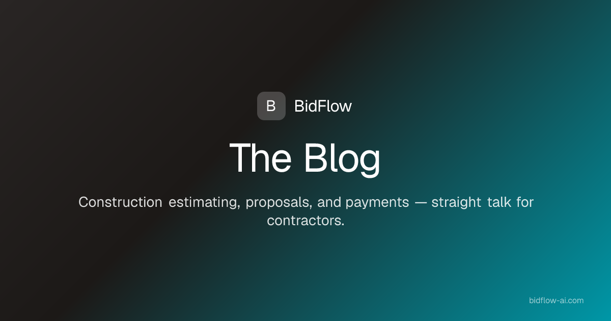 The Contractor's Library — Estimating, Bidding & Business Tips | BidFlow™
